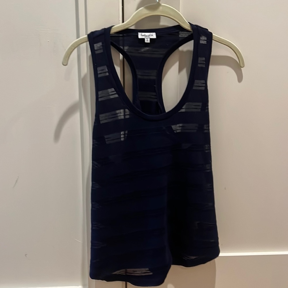 Splendid tank top - navy blue with horizontal stripes